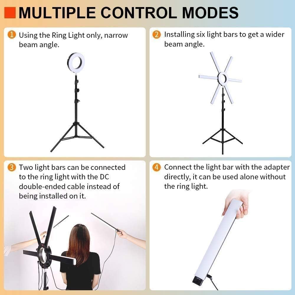 90W Dimmable LED Video Light Kit with Detachable Light Bars B679071