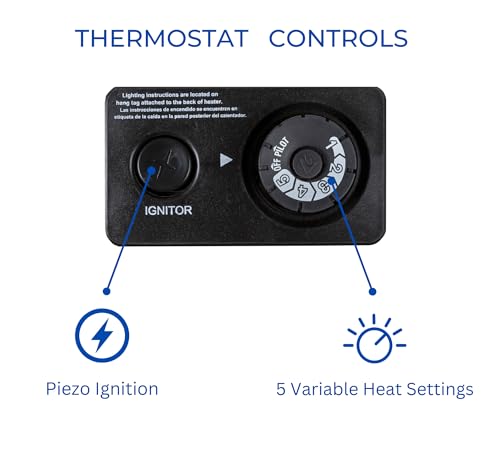 Ventless Propane Gas Blue Flame Space Heater, 10000 BTU, Black V4125