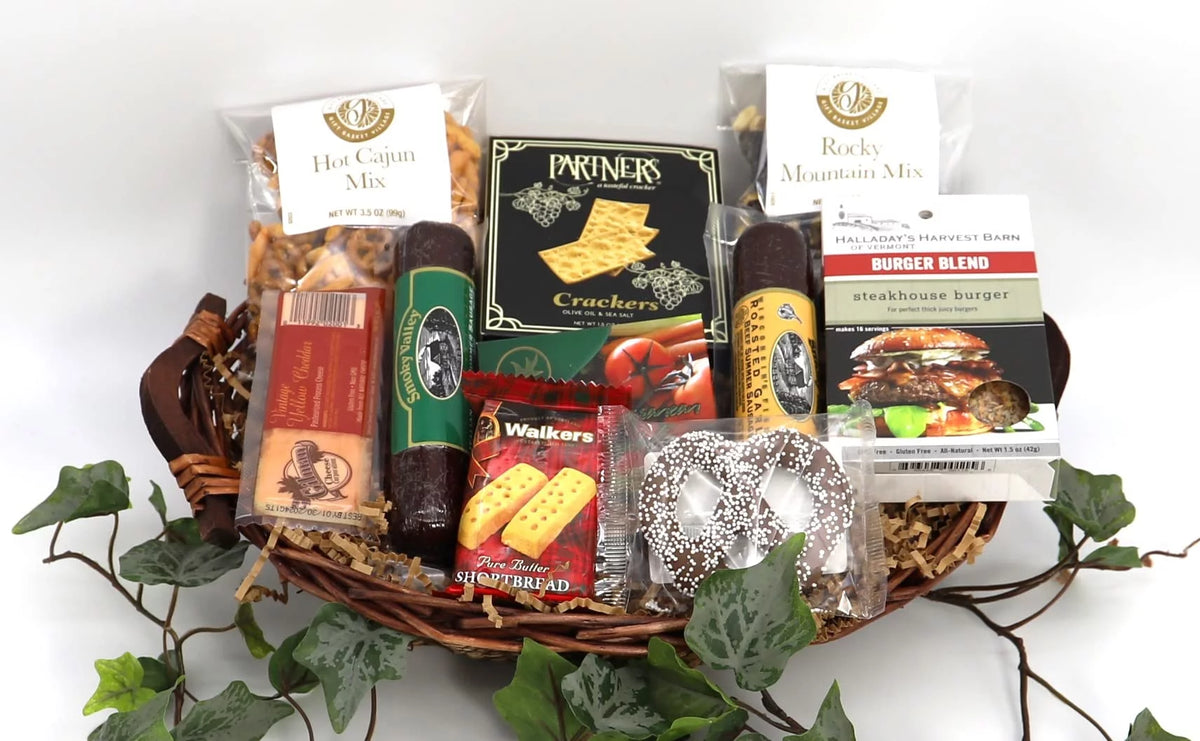 Camping Themed Basket Filled With Snacks & Treats 6 Pounds S393