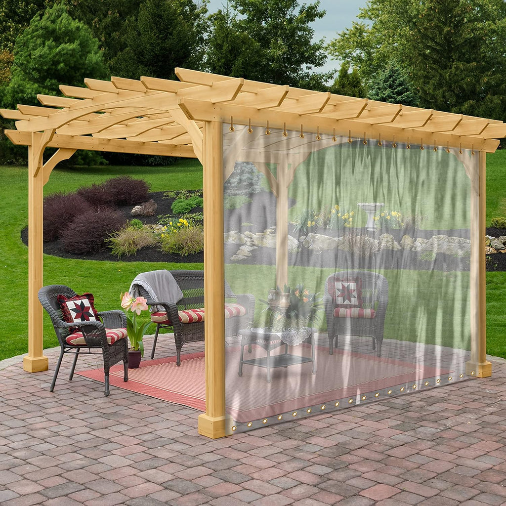 Clear Waterproof Patio Curtain with Rustproof Grommets (8' H x 7' W) H422046