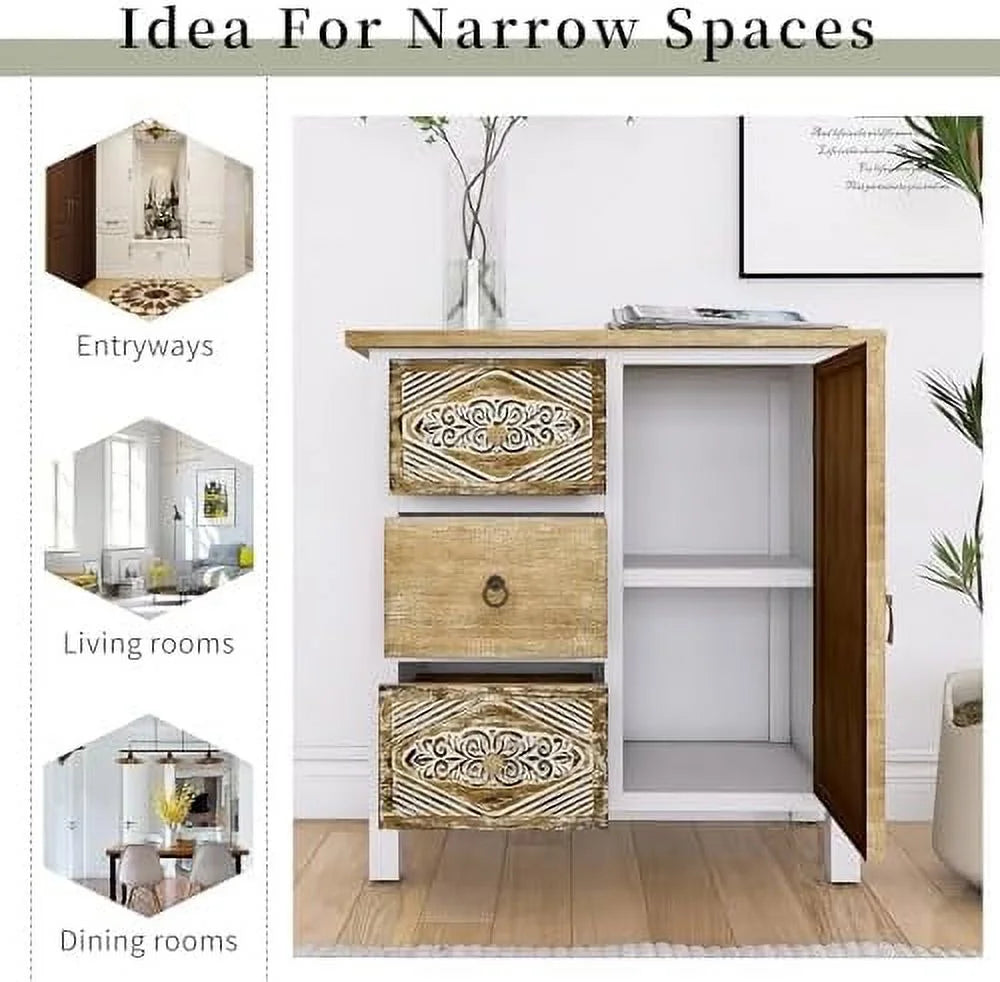 Carved Wood Sideboard with 5 Drawers E961521