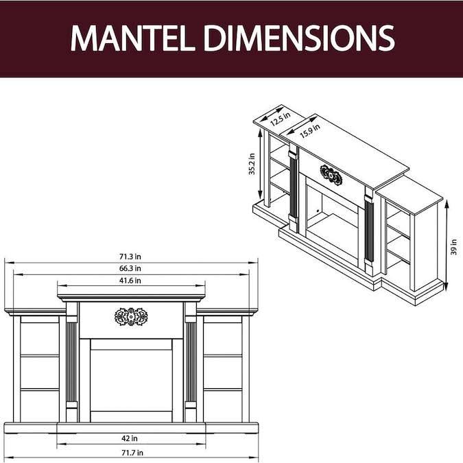 Mahogany Electric Fireplace with Built in Bookshelves P769