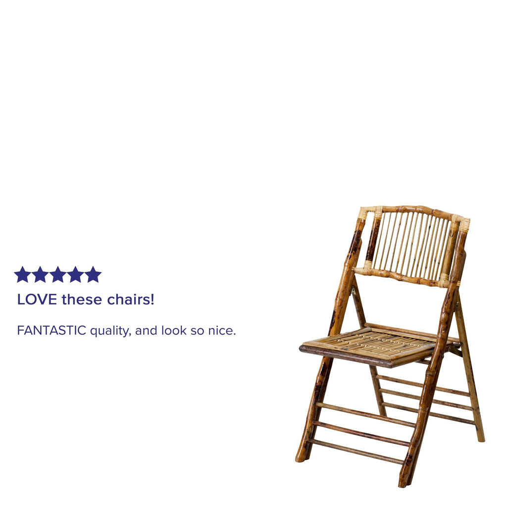 2 Pk Bamboo Wood Folding Chair G656