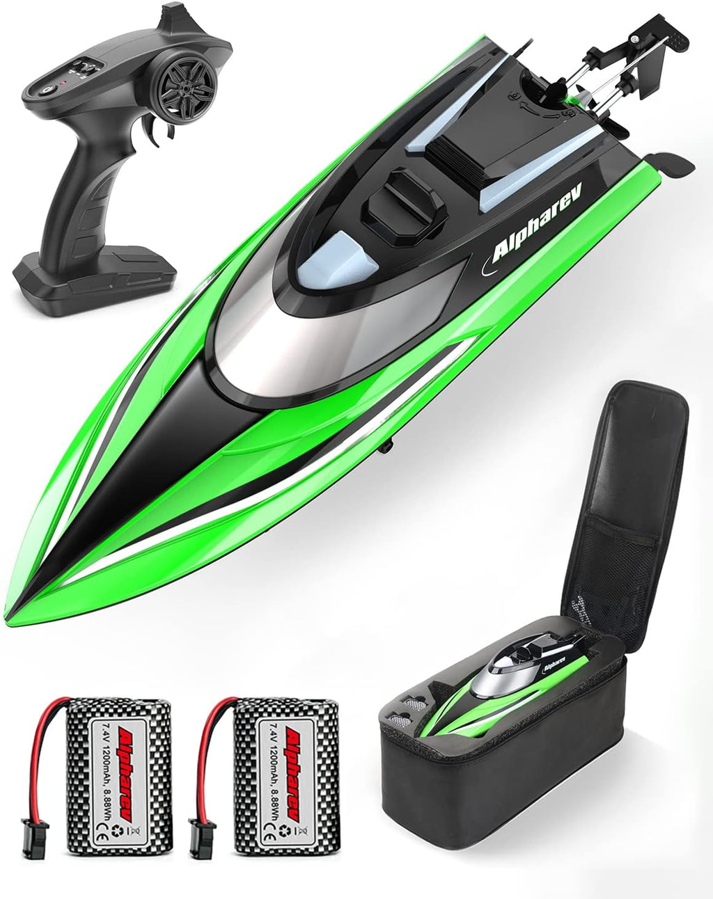 RC Boat with Case, 20+ MPH, 2.4 GHZ, Pack of 2 U30979