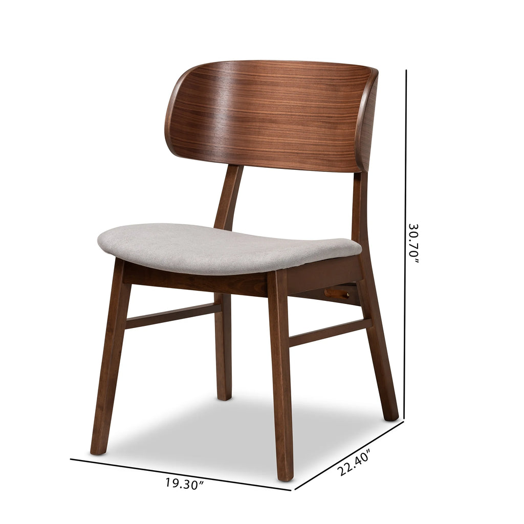 Grey/Walnut Brown Dining Chair, Set of 2 B544