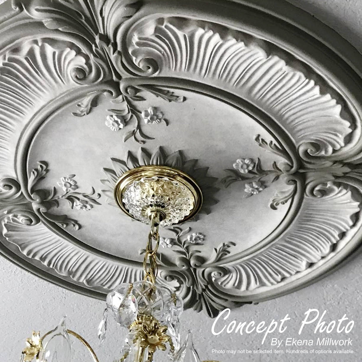 18x22OD x 3 1/2x22ID x 1 3/8x22P Hand-Painted Pewter Ceiling Medallion G820499