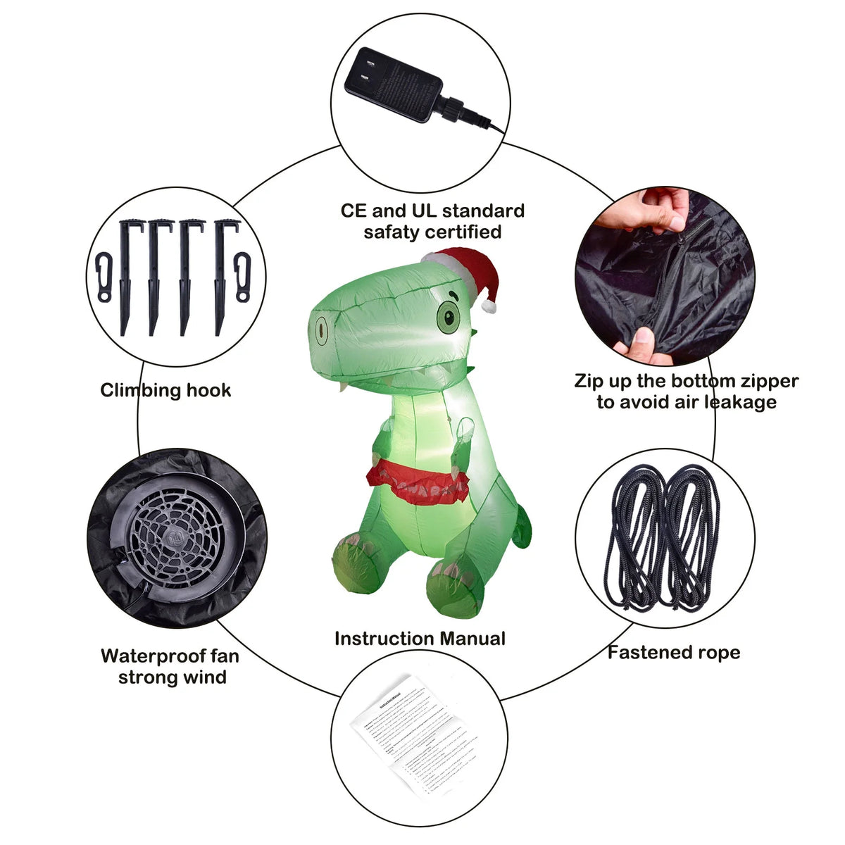 Outdoor Dinosaur Christmas Yard Inflatable G232