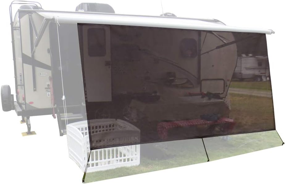 Gray Mesh RV Awning Sunshade Screen 8'X12'3'' B24935