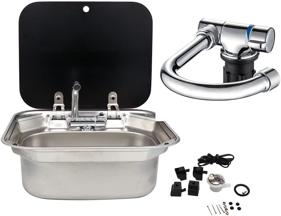Outdoor Stainless Steel Sink with Glass Lid and Faucet H903