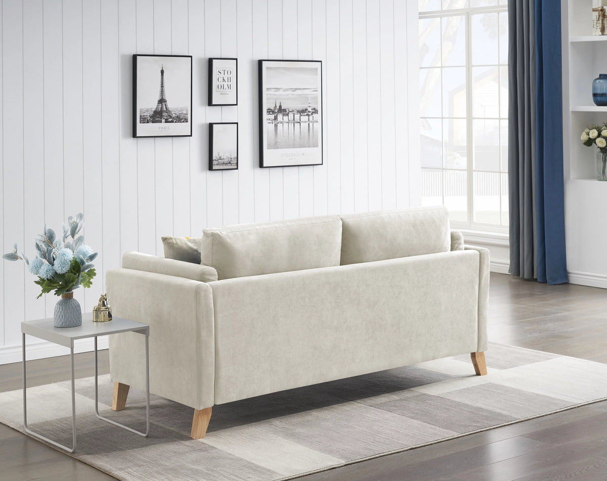 Chenille Fabric 2-Seater Upholstered Sofa Couch with Solid Wood Legs F9421