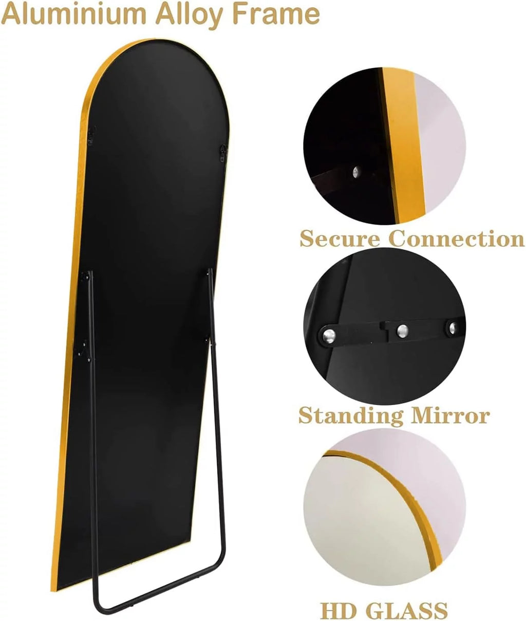 65"x22" Arched Full Length Mirror with Aluminum Frame L473444