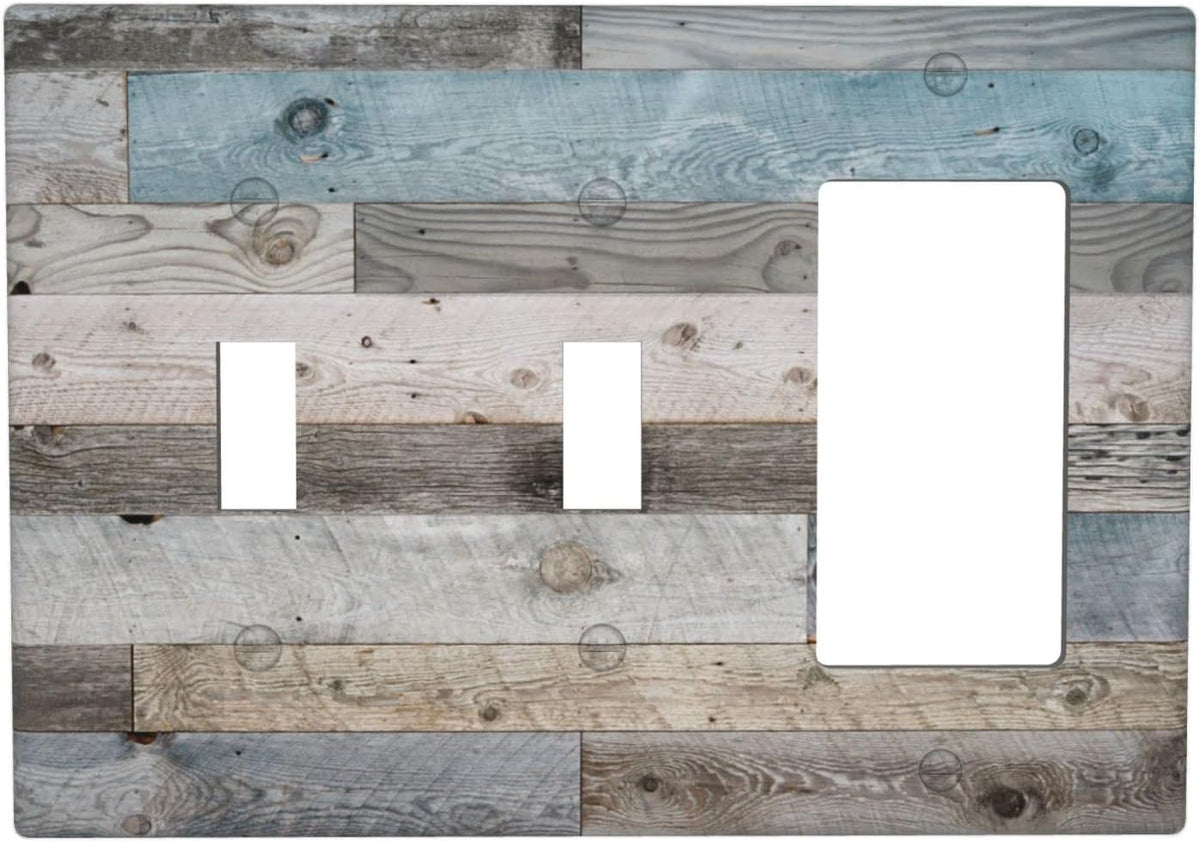 2-Gang Rustic Wooden Electrical Outlet Cover A42749