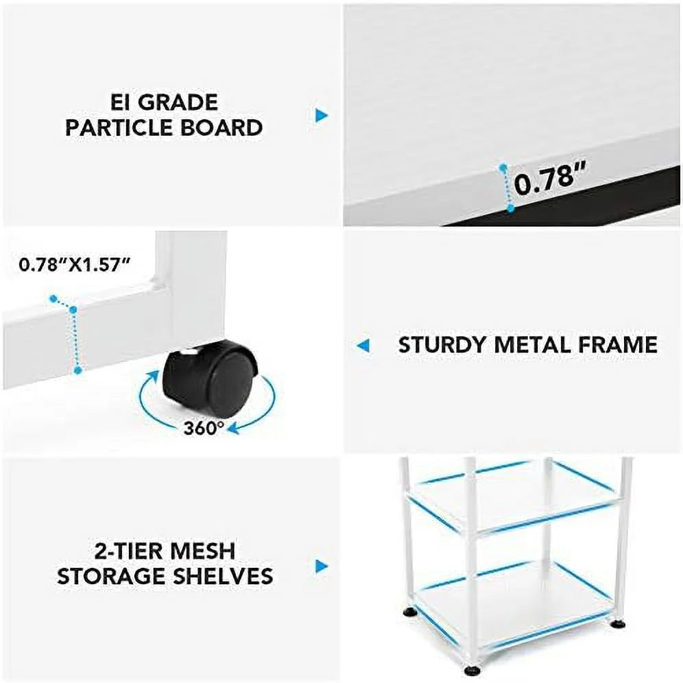 55 inch L-Shaped Corner Computer Desk with Shelves D75355