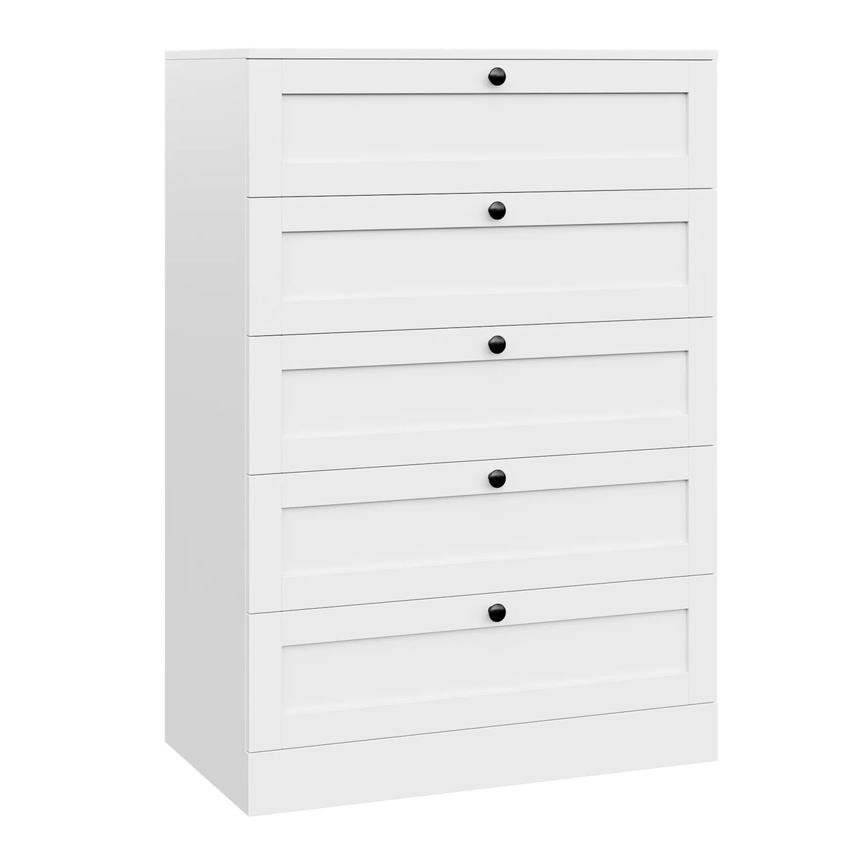 White 5 Drawer Wood Dresser F819
