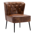 Yellowish Brown PU Tufted Accent Chair F94116