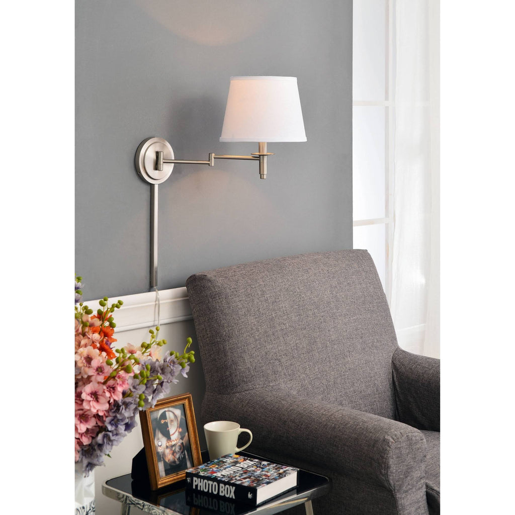 Brushed Steel Swing Arm Wall Lamp U8736