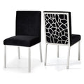 Black Velvet Dining Chair Set of 2 H1494