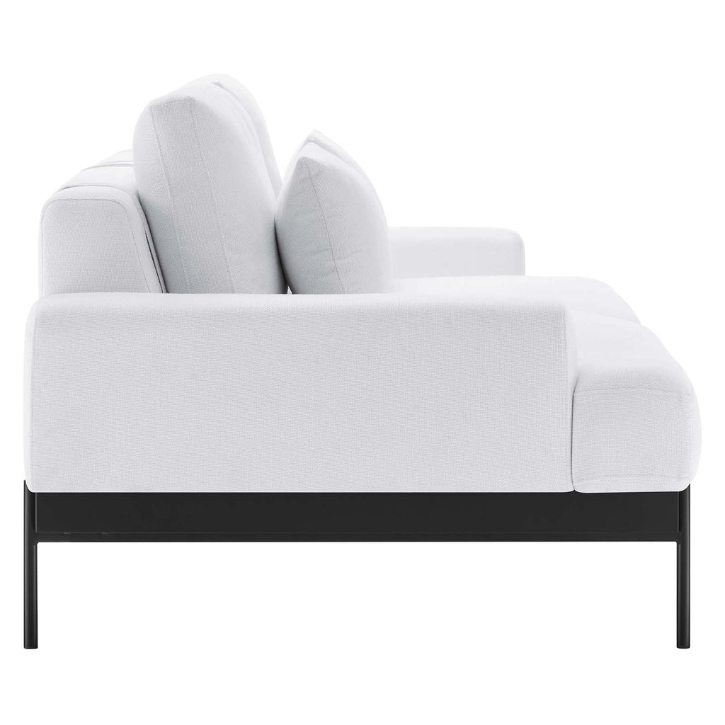 White Upholstered Polyester Fabric Sofa P992