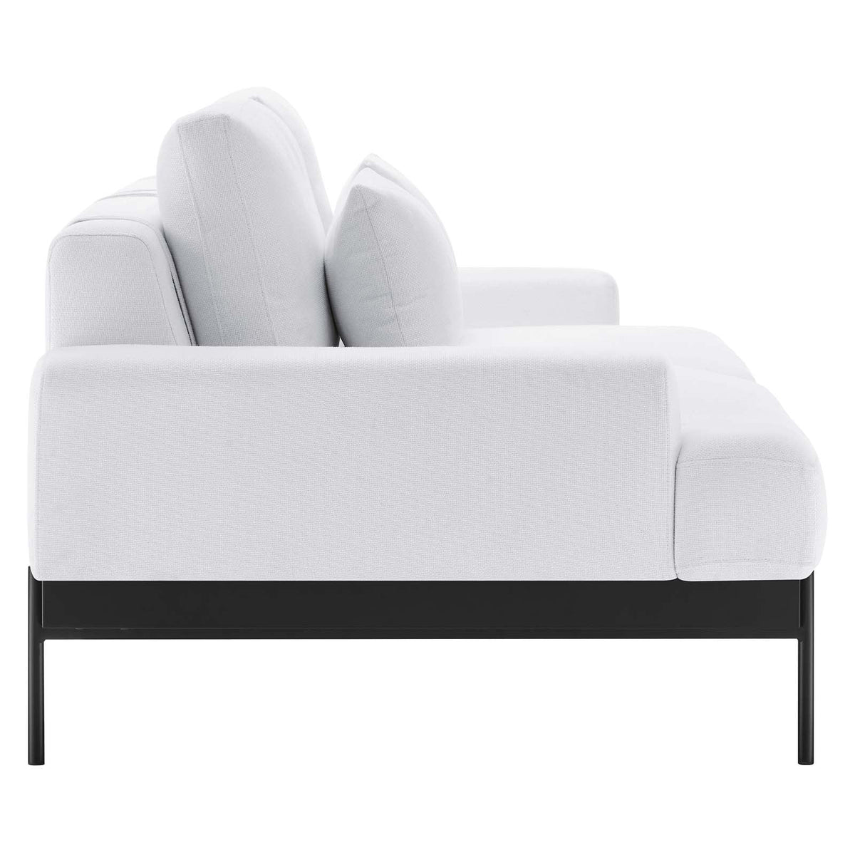 White Upholstered Polyester Fabric Sofa P992