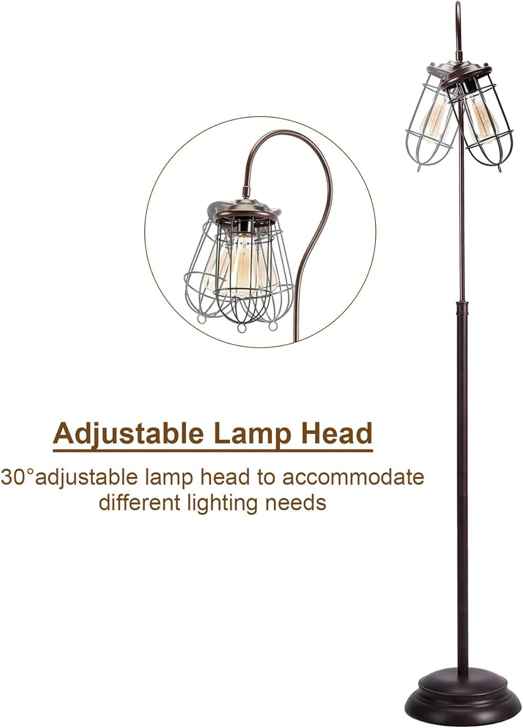 Adjustable Cage Shade Floor Lamp R194