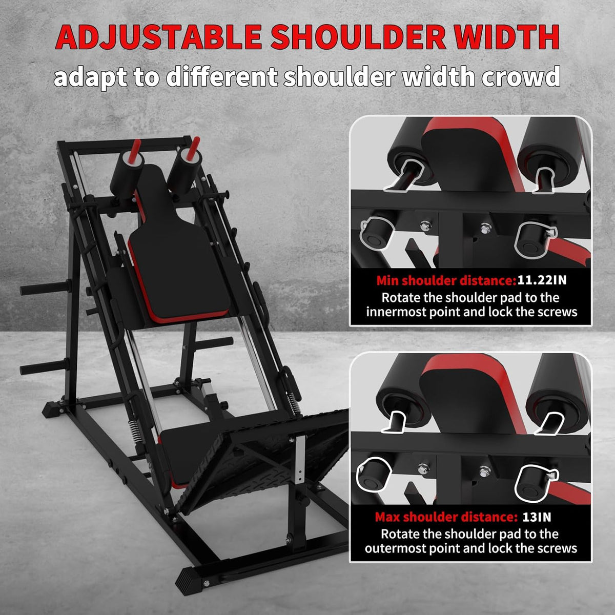 Leg Press Hack Squat Machine Combo with Weight Storage Posts N7097