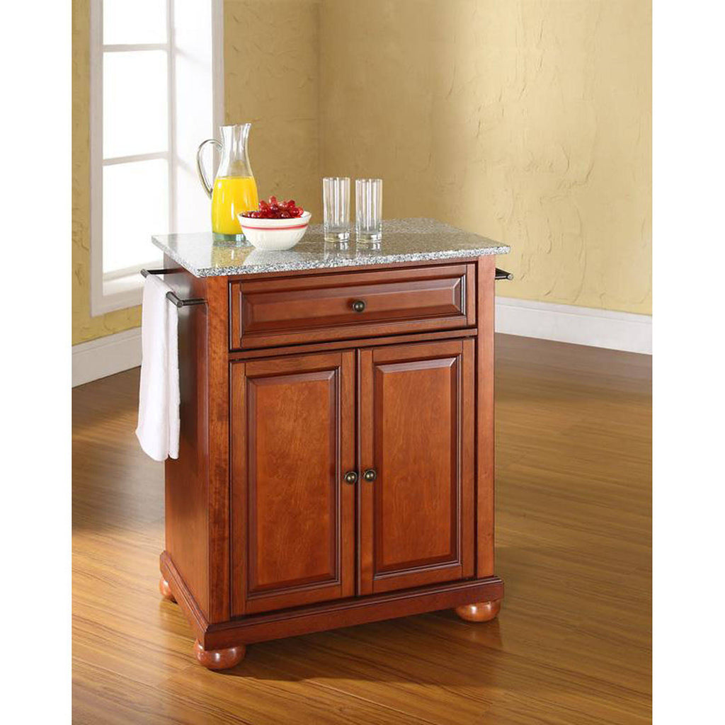 Solid Granite Top Portable Kitchen Island J670683
