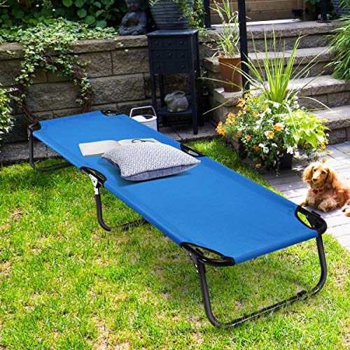 Folding Camping Cot Bed with 600D Oxford Fabric Grey L58010
