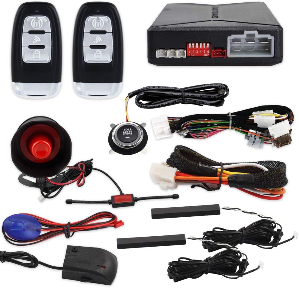 Car Alarm Remote Starter Keyless Entry Push Start DC12V L563