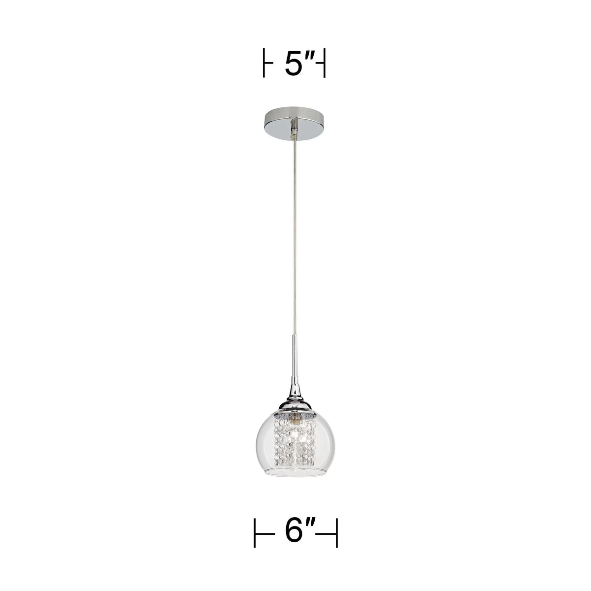 Chrome Mini Pendant with Clear Glass Shade N378520