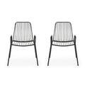 Black Metal Outdoor Club Chairs, Set of 2 U3259