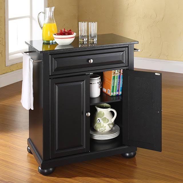 Solid Granite Top Portable Kitchen Island J670683