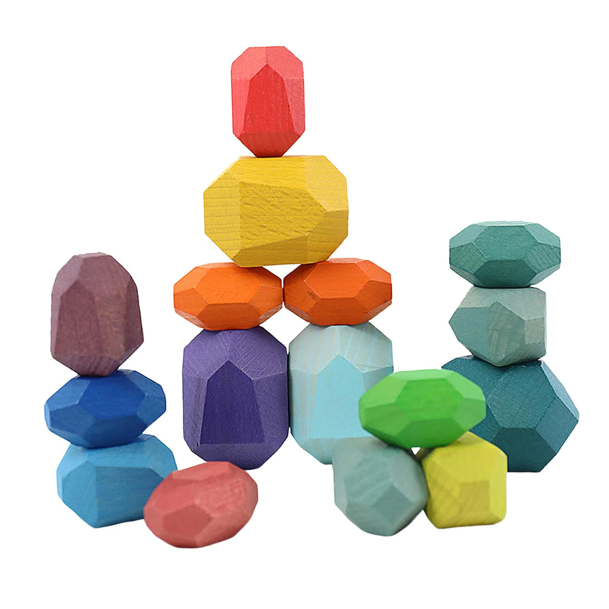 Wooden Sorting Stacking Balancing Stone Building Blocks N172001