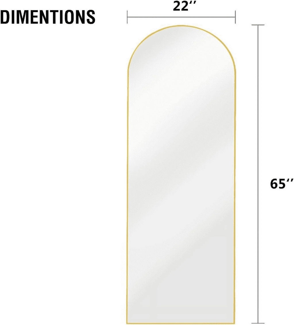 65"x22" Arched Full Length Mirror with Aluminum Frame L473444