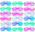 15 Pack LED Glow in The Dark Plastic Glasses U414