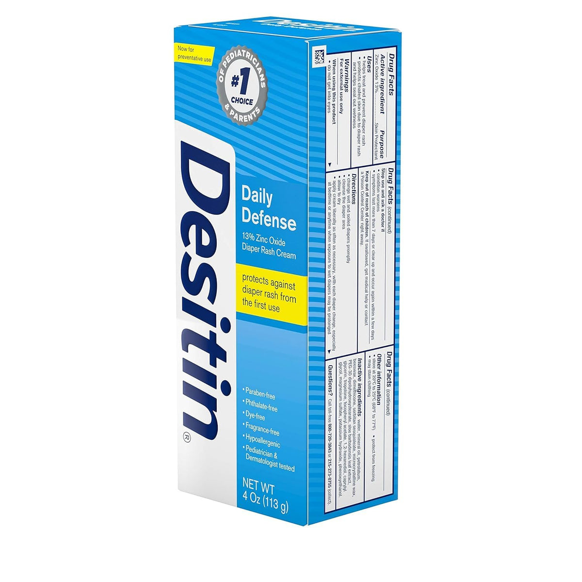 Zinc Oxide Diaper Rash Cream 4 oz (Pack of 2) J2366
