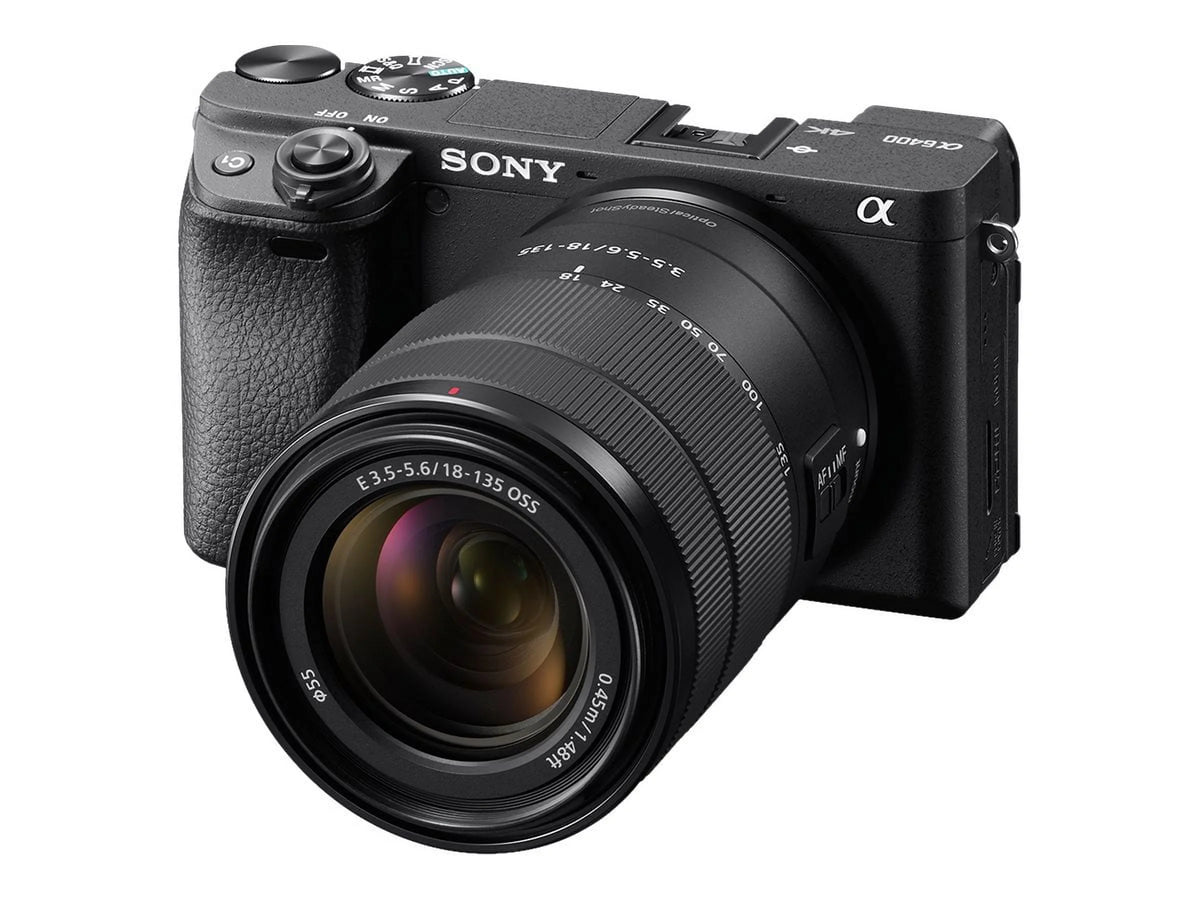 Black Mirrorless Digital Camera 24.2 MP APS-C 4K with 18-135mm Lens U8986