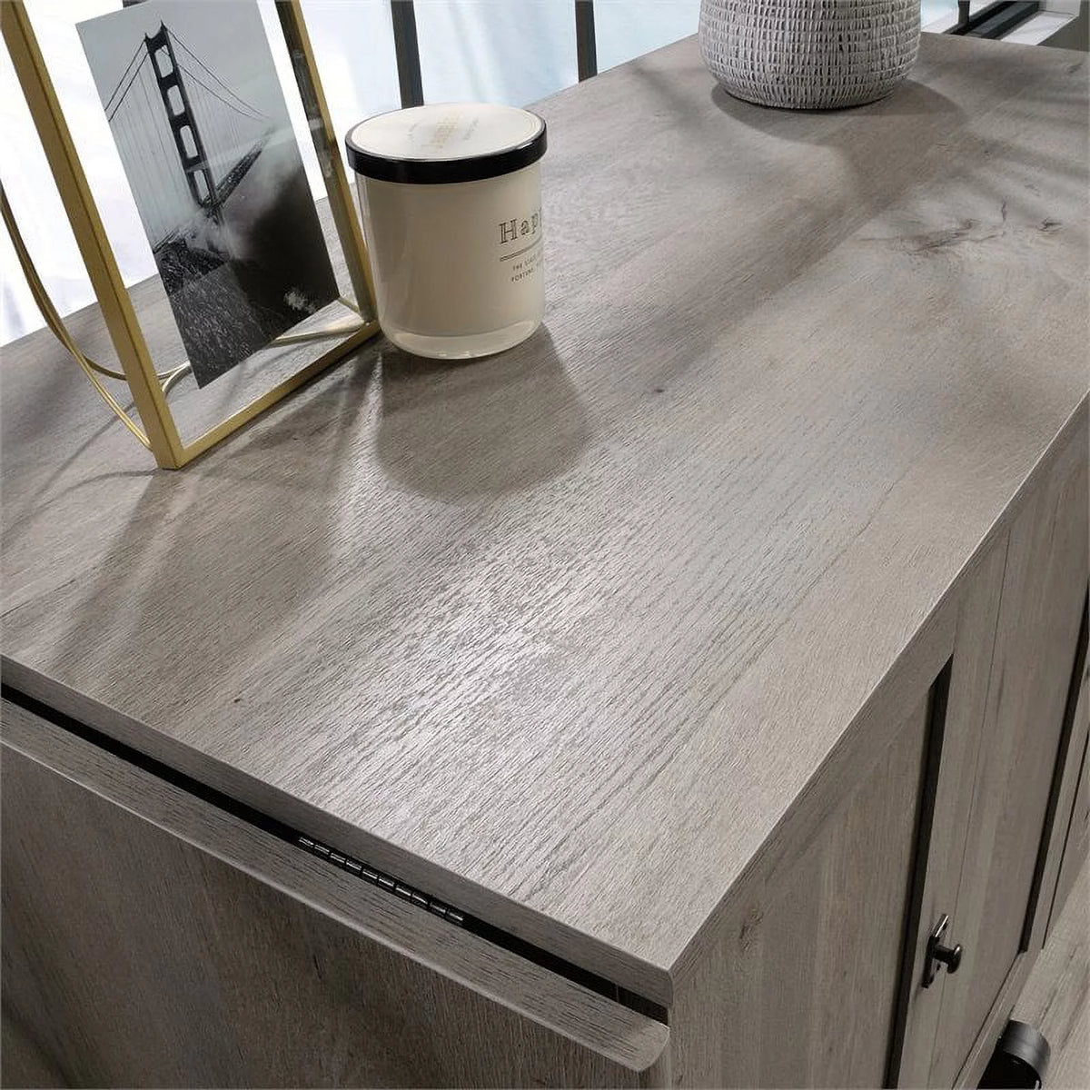 Contemporary Engineered Wood Sewing Craft Table in Oak Y2703