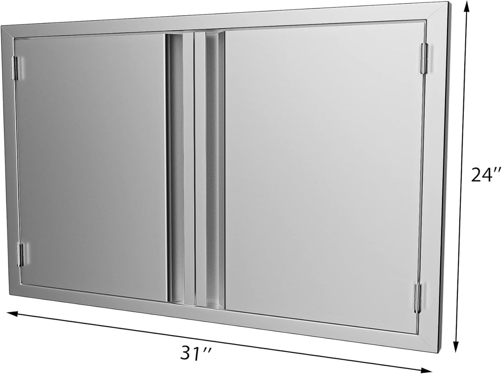 Stainless Steel BBQ Double Access Door 31W x 24H Inch E4235