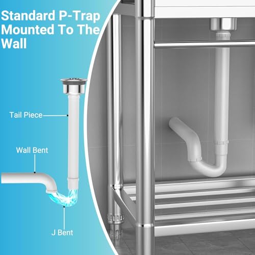 26 Inch 304 Stainless Steel Free Standing Utility Sink with Pull-out Faucet S257093