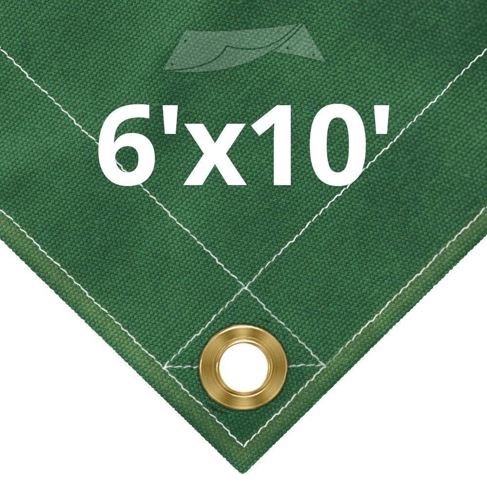 10 oz Green Canvas Tarps 6' x 10' X474