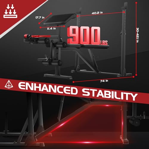 Weight Bench Set with Squat Rack and Leg Extension E1593