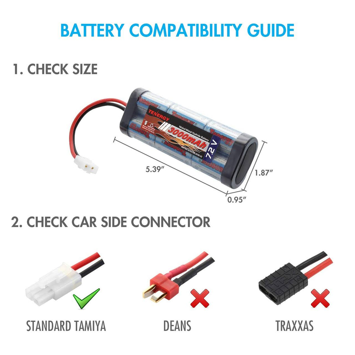 Combo: Universal Smart Charger 6V - 12V + 2 Pcs 7.2V NiMH 3800mAh Battery Packs V629372