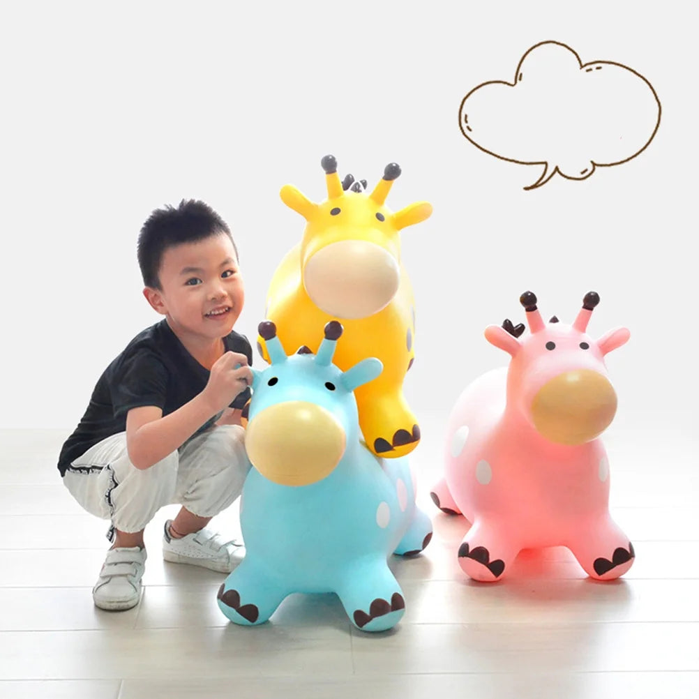 Inflatable Bouncing Horse Outdoor Toy with Air Pump (Pink) I308