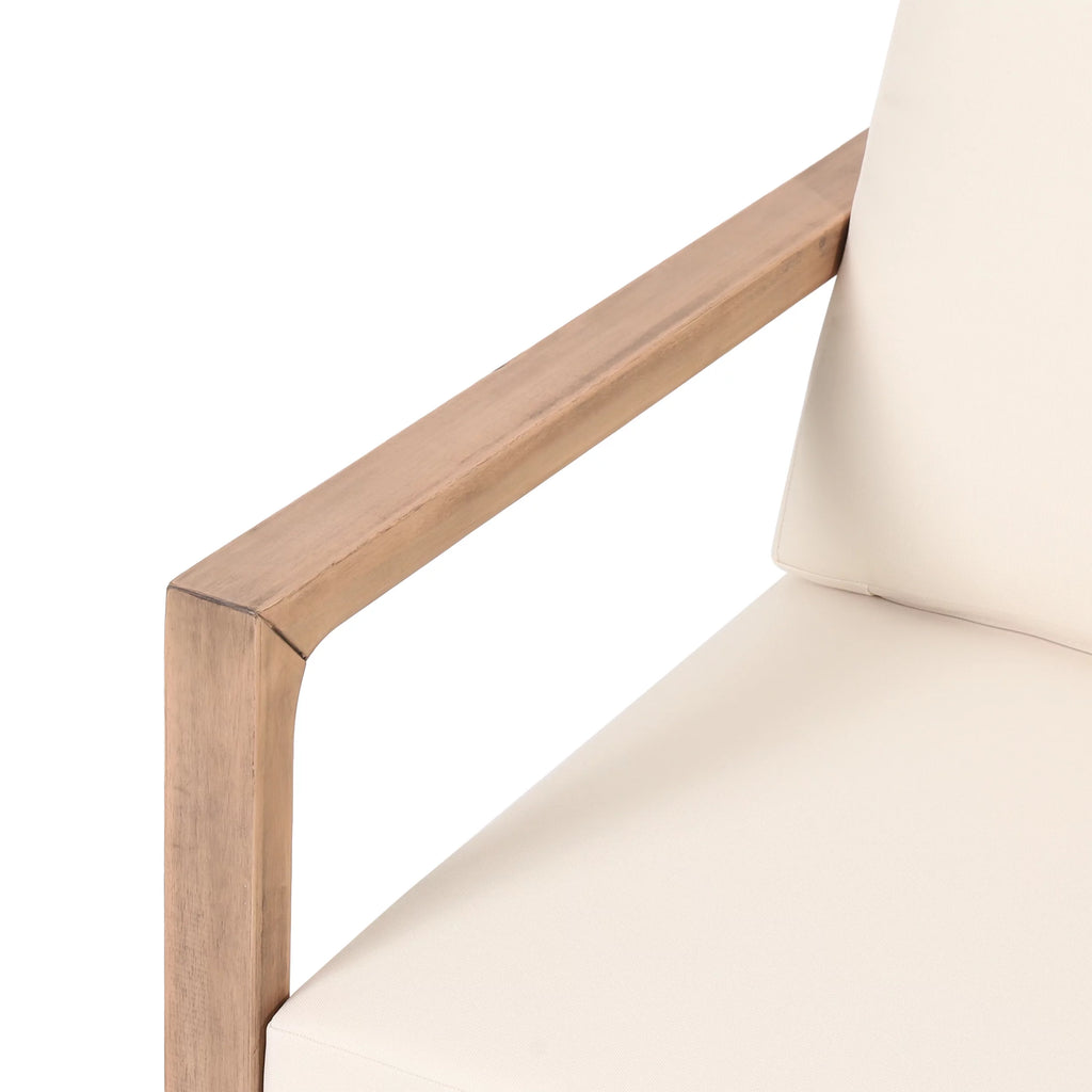 Acacia Wood Outdoor Club Chair with Cushions M646378