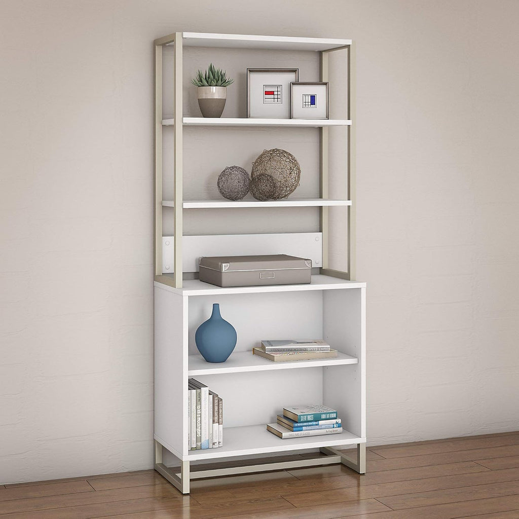 White Bookcase with Hutch G74793