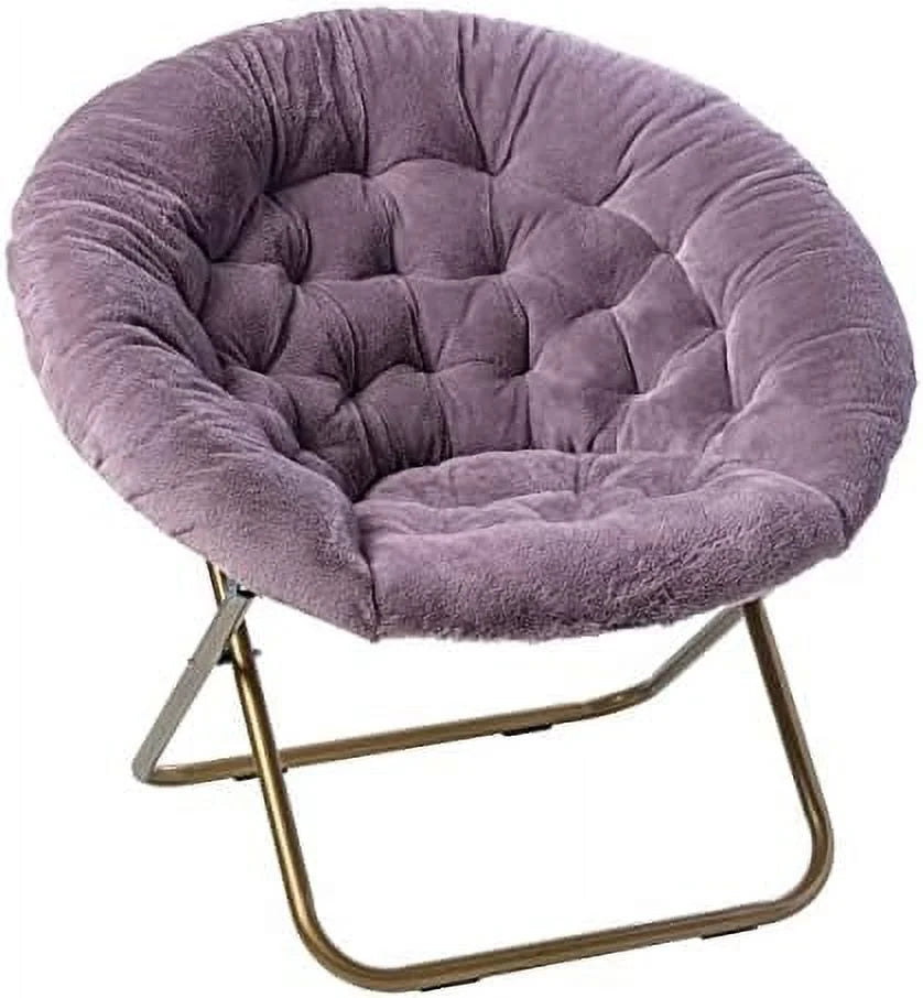 Pink Faux Fur Saucer Chair F22565