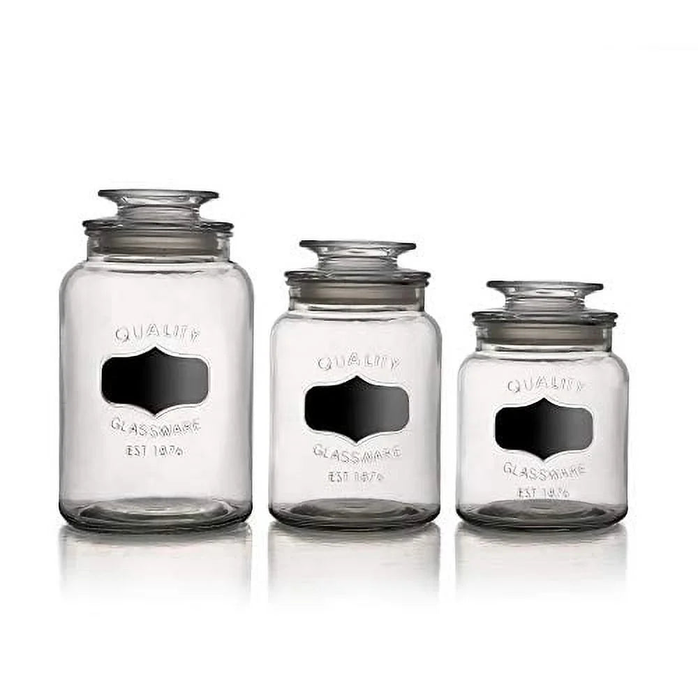 3-Piece Glass Canister Set with Airtight Lids G85017