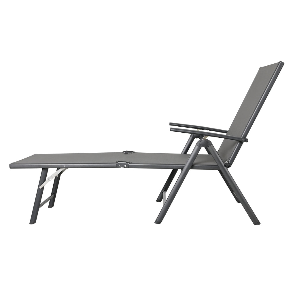 Outdoor Textilene Mesh Single Chaise Lounge Grey R252