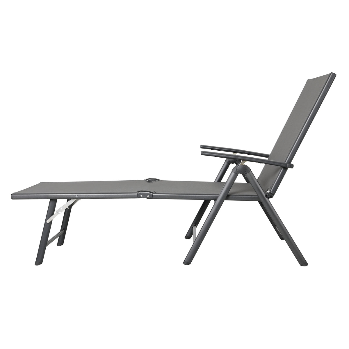 Outdoor Textilene Mesh Single Chaise Lounge Grey R252