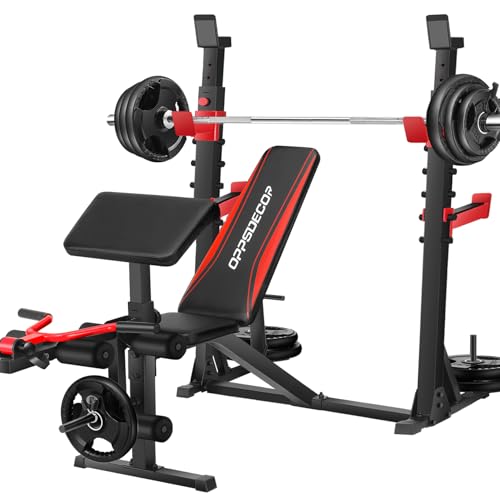 Weight Bench Set with Squat Rack and Leg Extension E1593